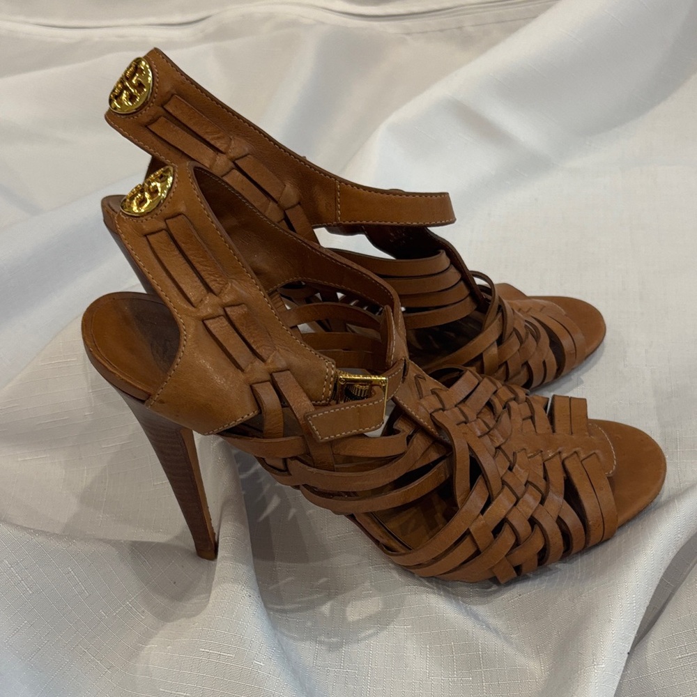 Tory Burch Brown Woven Heels